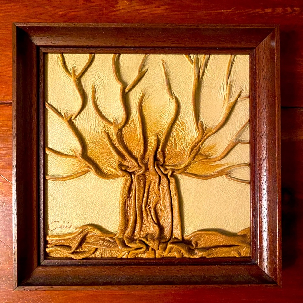 Leather Tree Framed Picture